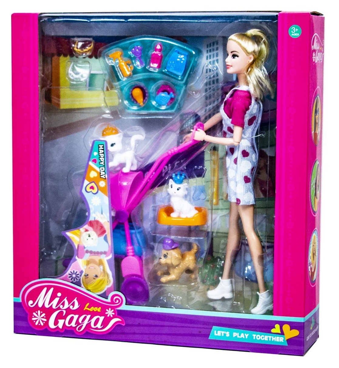 

Набор кукла с питомцами Miss Gaga Baby Plus 30 см (det0004145) Комбинированный