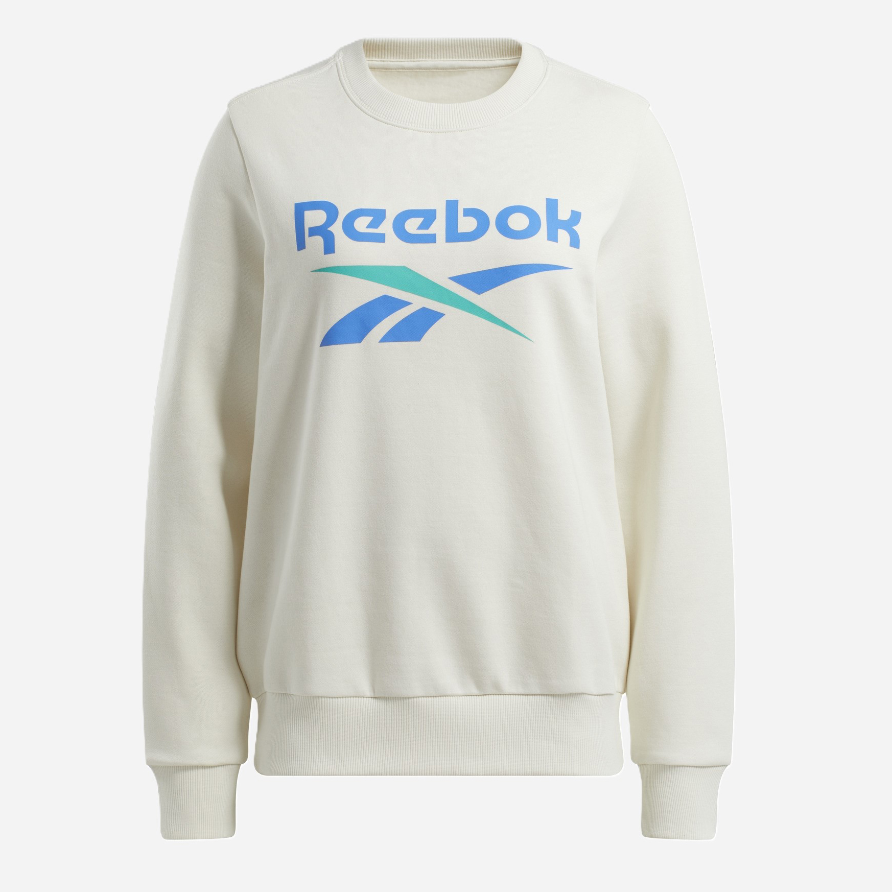 Акція на Світшот на флісі утеплений жіночий Reebok Identity Big Logo Fleece Crew 100205763 L Молочний від Rozetka