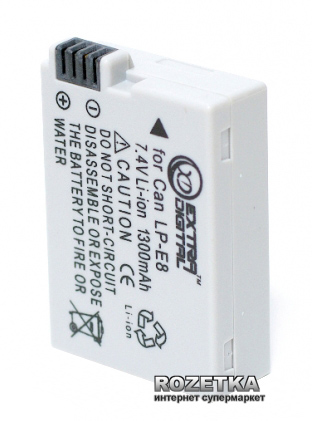 

Акумулятор для Canon LP-E8, 7.4 В, 1300 мА·год, Li-ion
