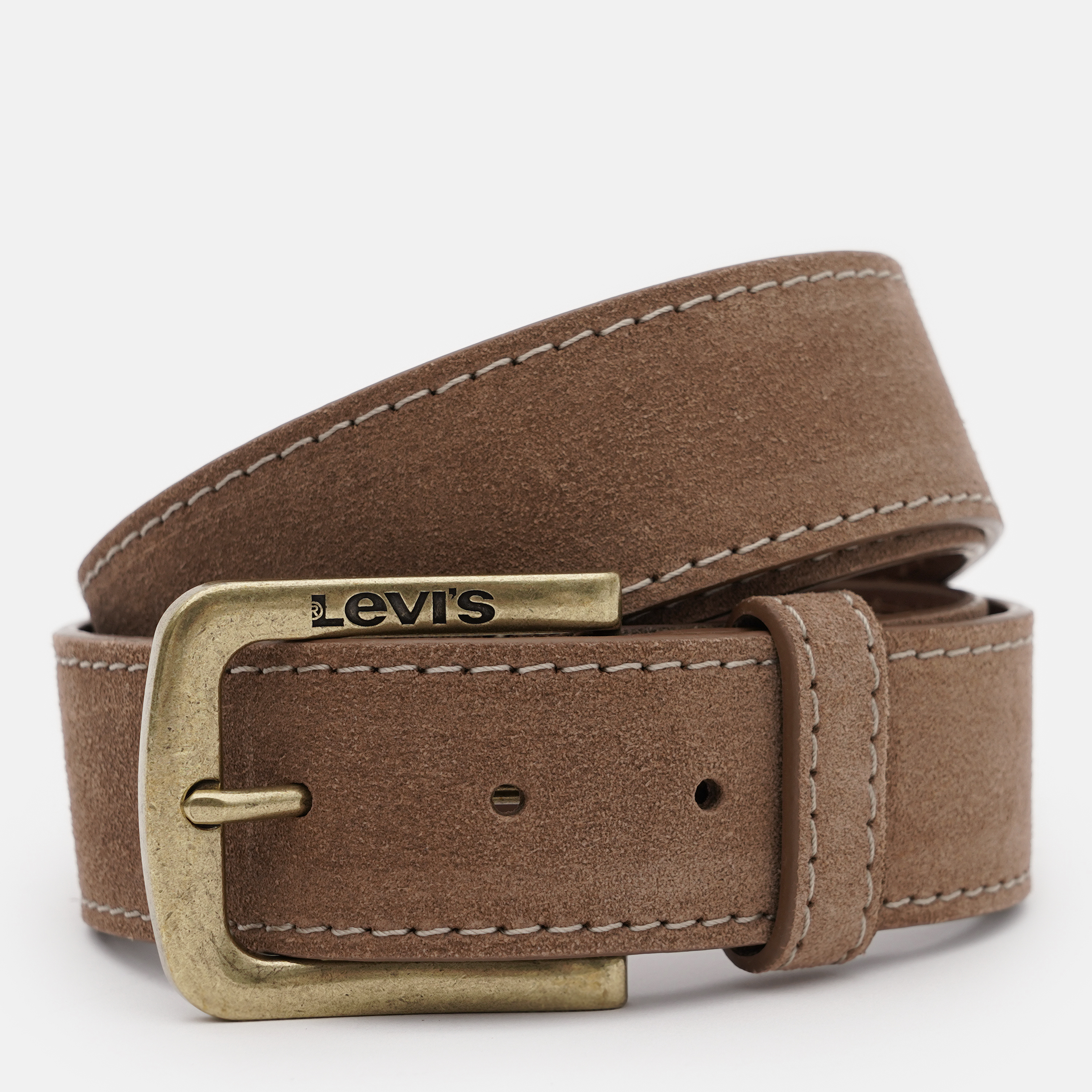 Акція на Ремінь з натуральної шкіри Levi's 235898-103-27 90 см MEDIUM BROWN від Rozetka