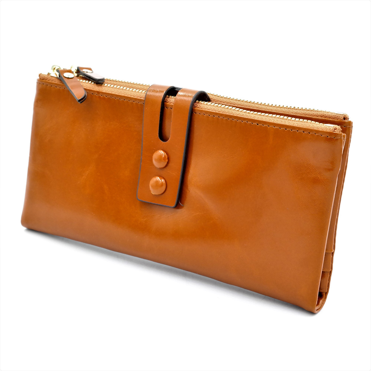 

Кожаный кошелек женский Cossni 19х9,5х2 см Рыжий