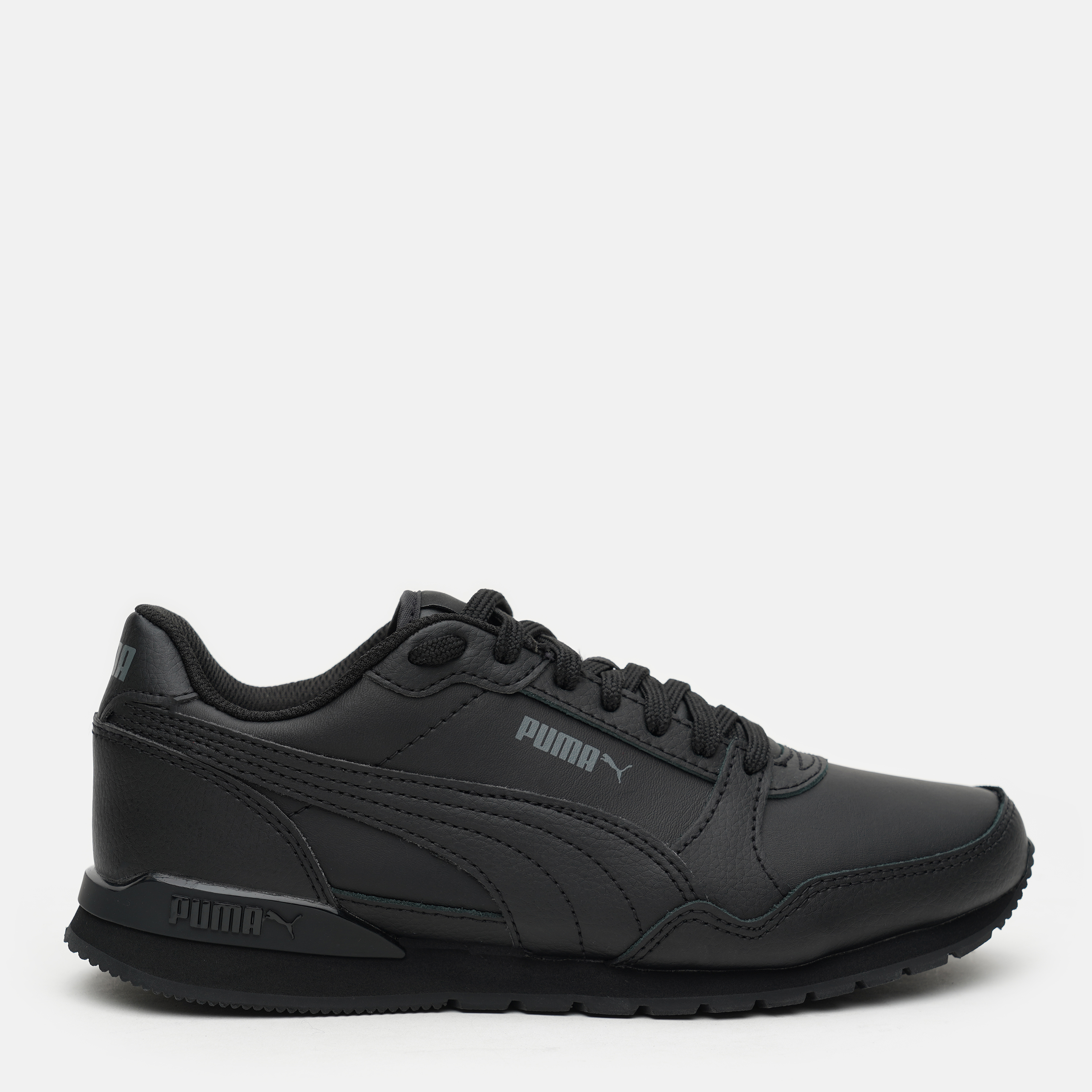 Акція на Дитячі шкіряні кросівки для хлопчика Puma Running 8490401 37.5 Puma Black-Puma Black від Rozetka