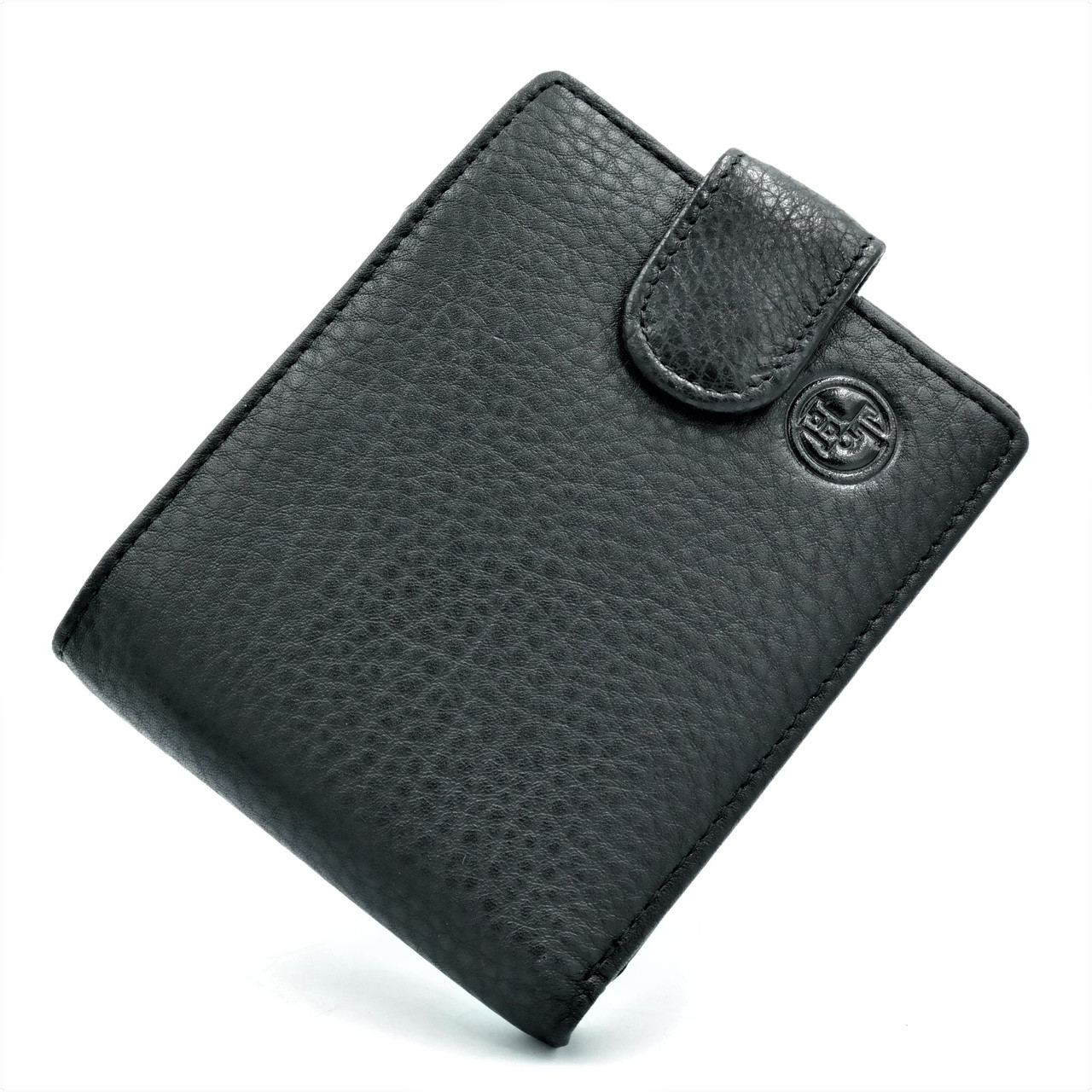 

Кожаный кошелек мужской H.T.Leather 11,5х9х2 см Черный