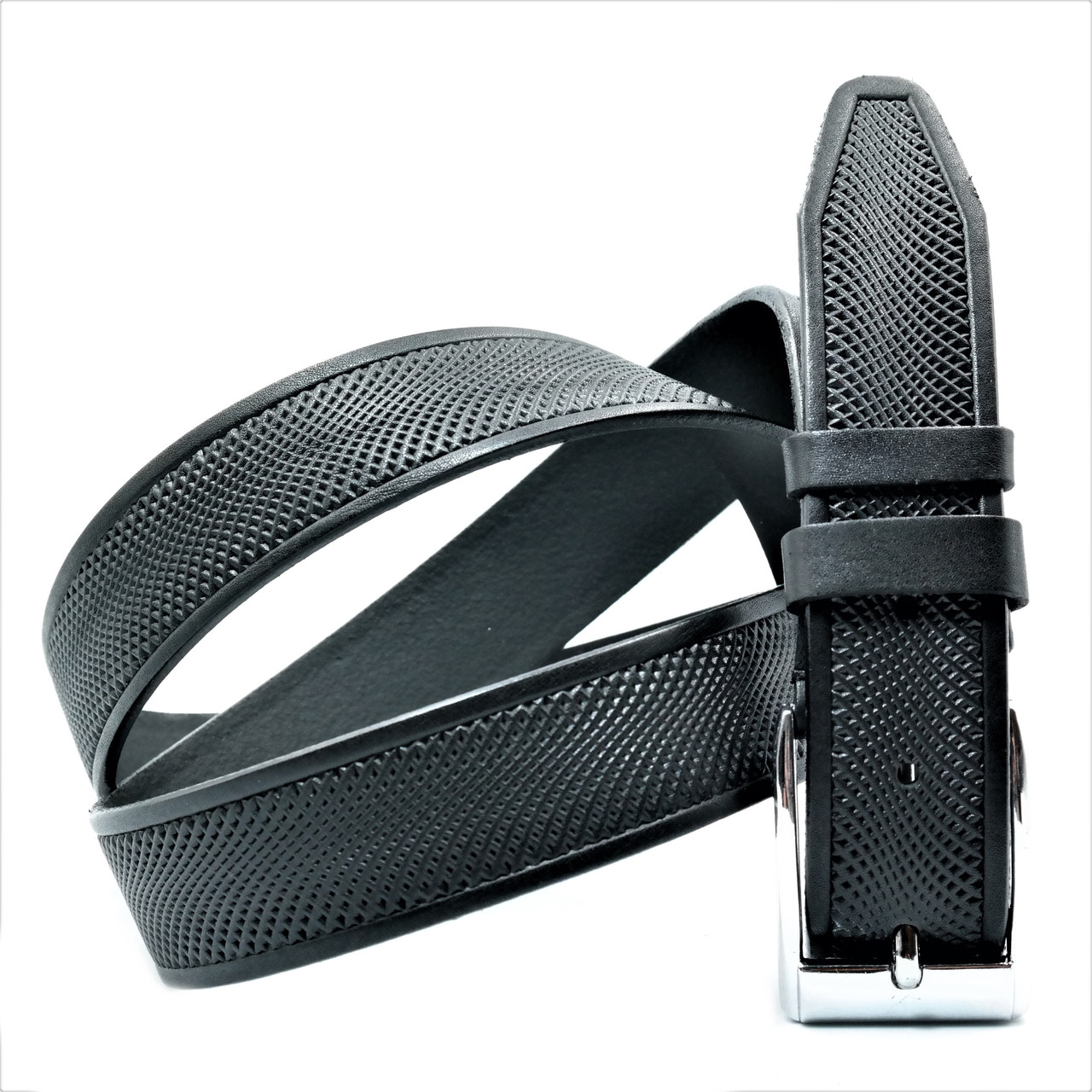 

Кожаный ремень мужской Weatro 115-125 см Черный