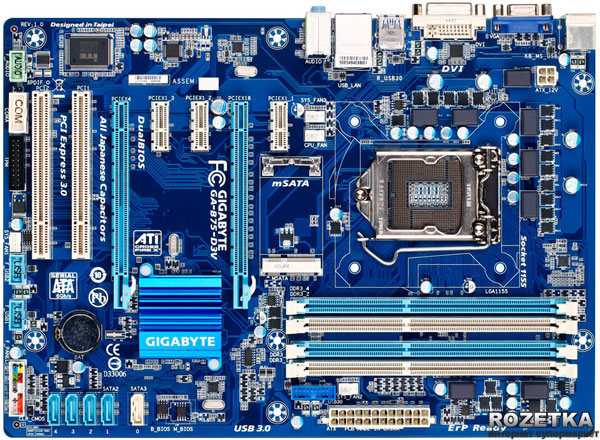 Материнская плата Gigabyte GA-B75-D3V (s1155, Intel B75, PCI-Ex16 ...