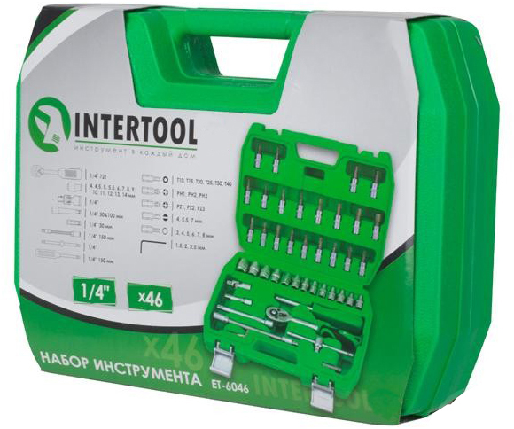 

Набір інструментів Intertool 1/4", 46 предметів (ET-6046)