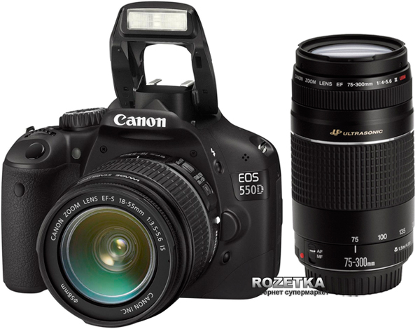 Фотоаппарат Canon EOS 550D 18-55 + 75-300 Kit Black купить на ROZETKA ...