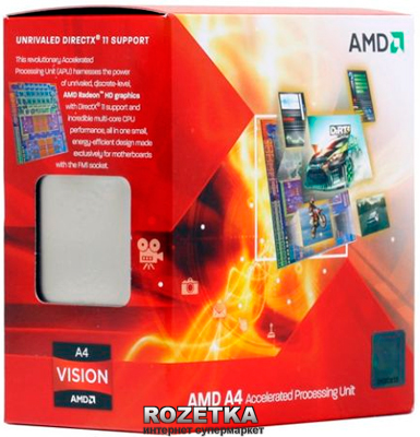 Процессор AMD Trinity A4-5300 3.4GHz/1MB (AD5300OKHJBOX) sFM2 BOX ...