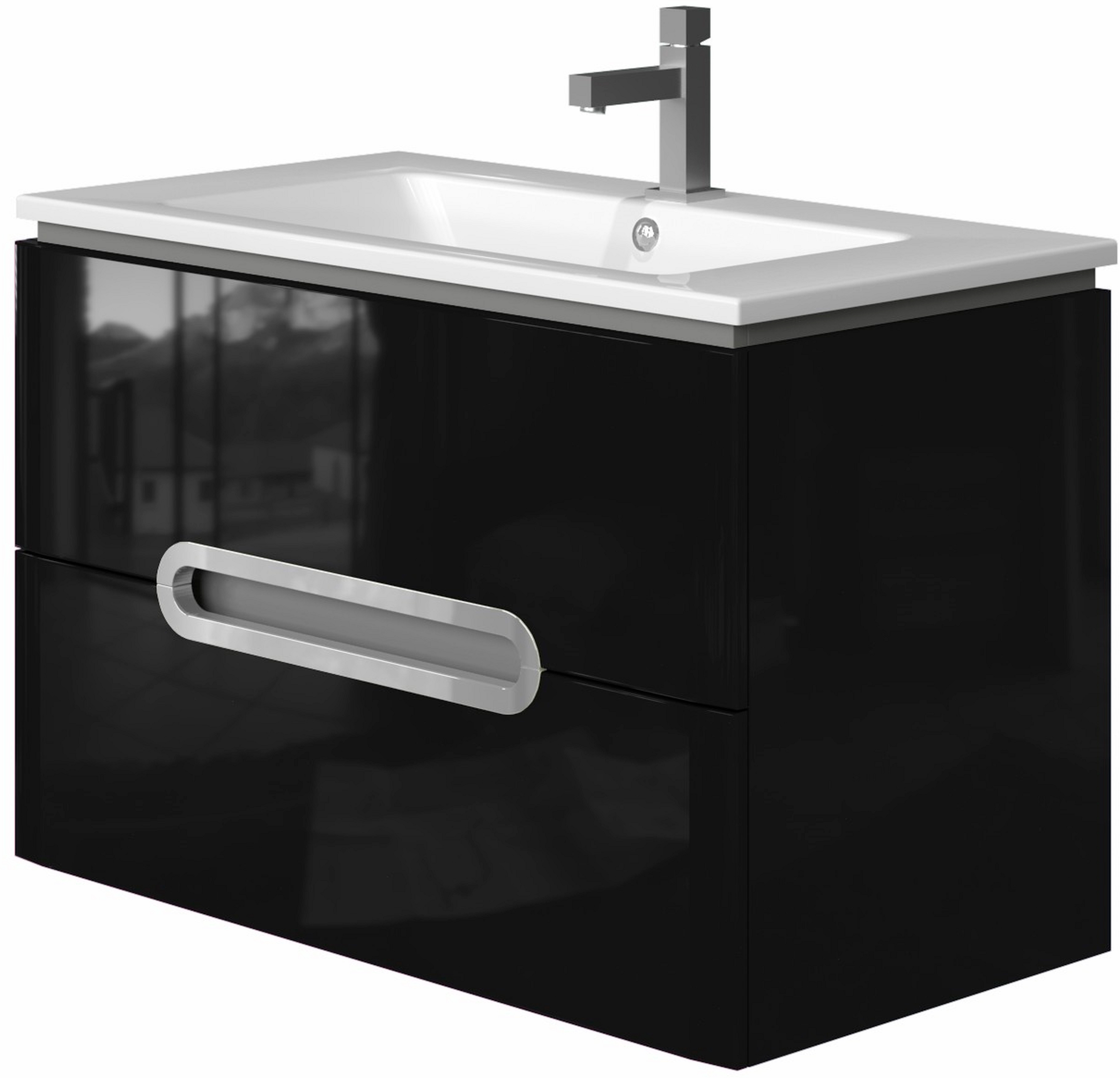 

Тумба Juventa PRATO Pr-85 черный с умывальником Atria 85