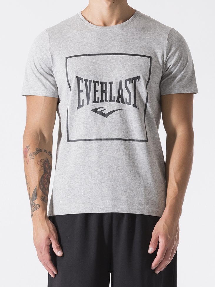 Акція на Футболка бавовняна довга чоловіча Everlast 37M291J86-M000 2XL Сіра від Rozetka