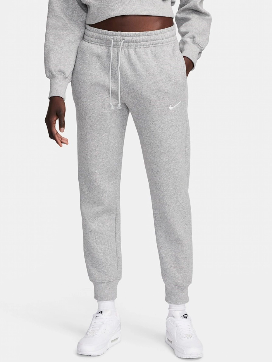 Акція на Спортивні штани на флісі жіночі Nike W Nsw Phnx Flc Mr Pant Std FZ7626-063 XS Сірі від Rozetka