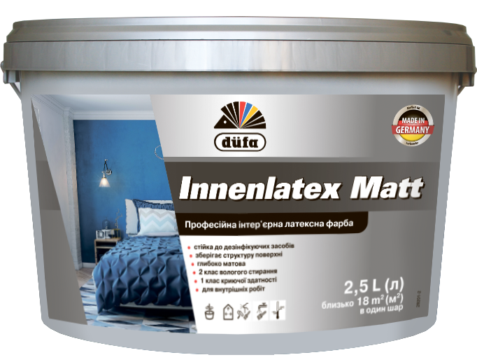 

Фарба професійна інтер'єрна латексна Innenlatex Matt 2,5 л Білий (13721)