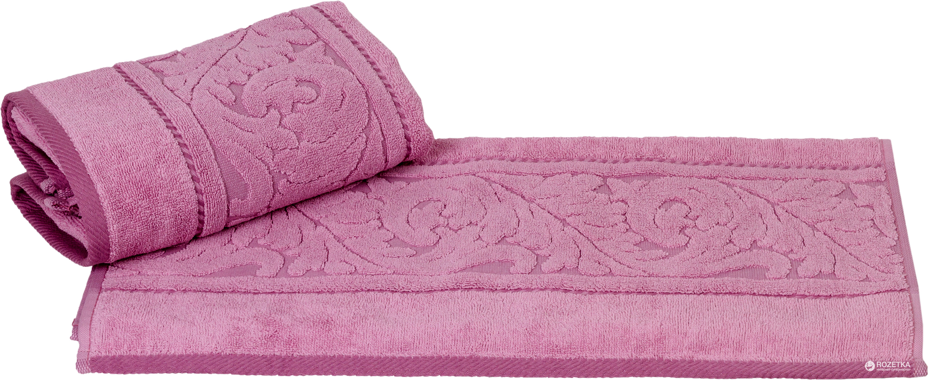 

Махровое полотенце с жаккардовым бордюром Hobby Sultan 50x90 Pink