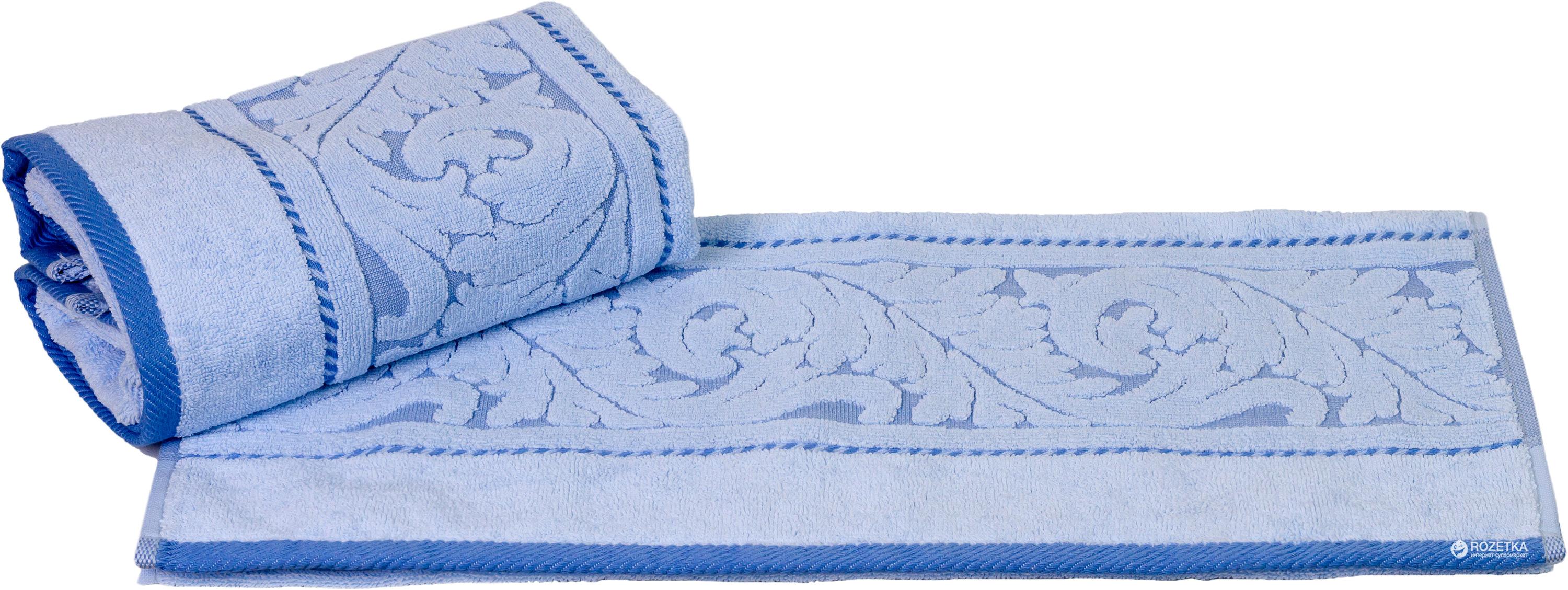 

Махровое полотенце с жаккардовым бордюром Hobby Sultan 70x140 Blue