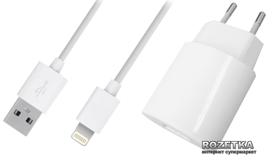 

Сетевое зарядное устройство Global MSH-TR-071 c кабелем для iPhone 5, 6 White