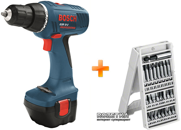 Аккумуляторная дрель-шуруповерт Bosch Professional GSR 12-2 + набор бит ...