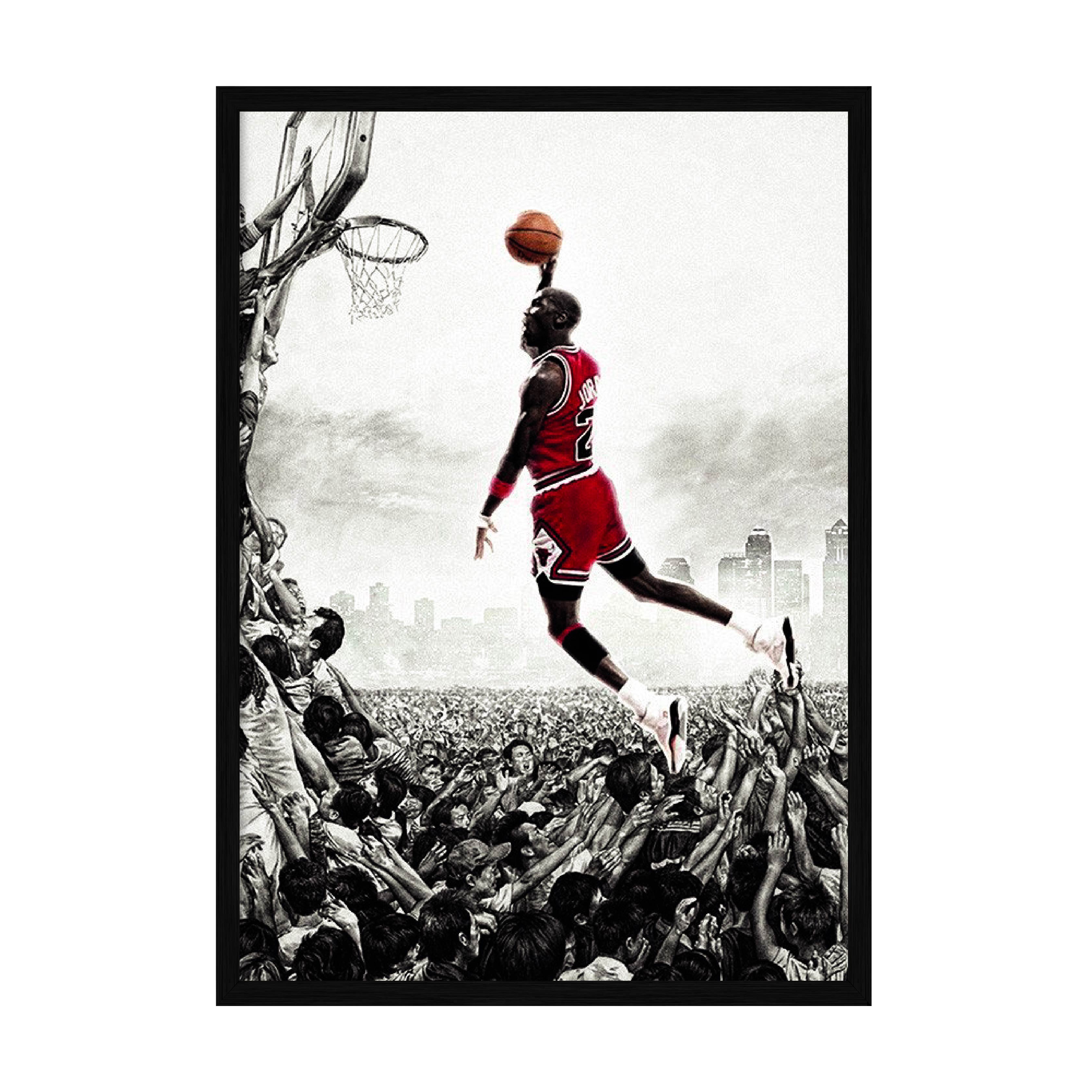 

Постер "Michael Jordan" с антибликовым стеклом 42 x 59.4 см в чёрной рамке