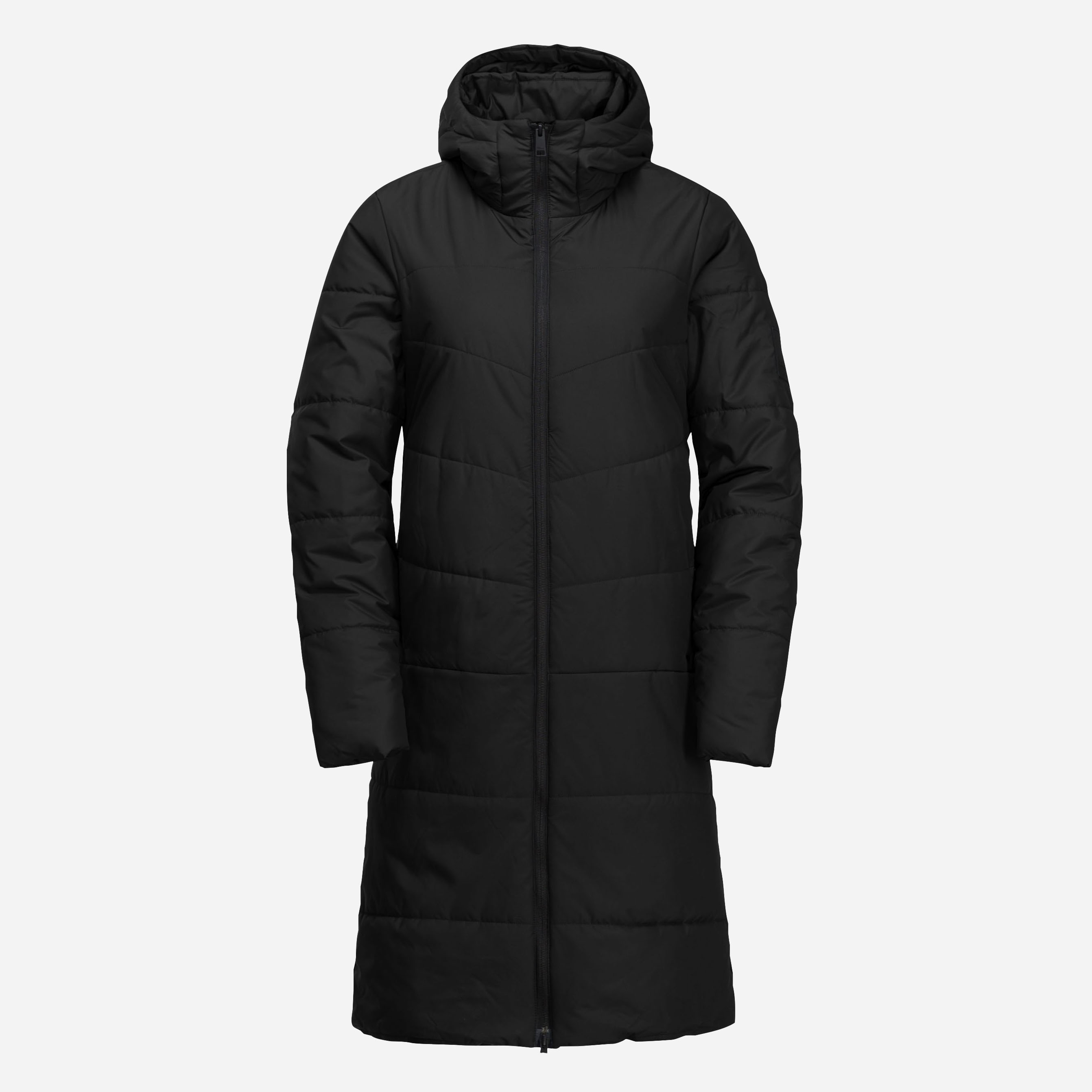 Акція на Куртка демісезонна довга з капюшоном жіноча Jack Wolfskin Deutzer Coat W 1207501_6350 S Темно-сіра від Rozetka