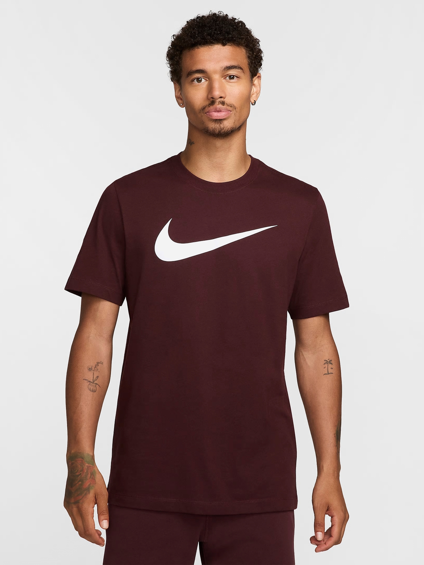 Акція на Футболка бавовняна довга чоловіча Nike M Nsw Tee Icon Swoosh DC5094-652 XL Бордова від Rozetka