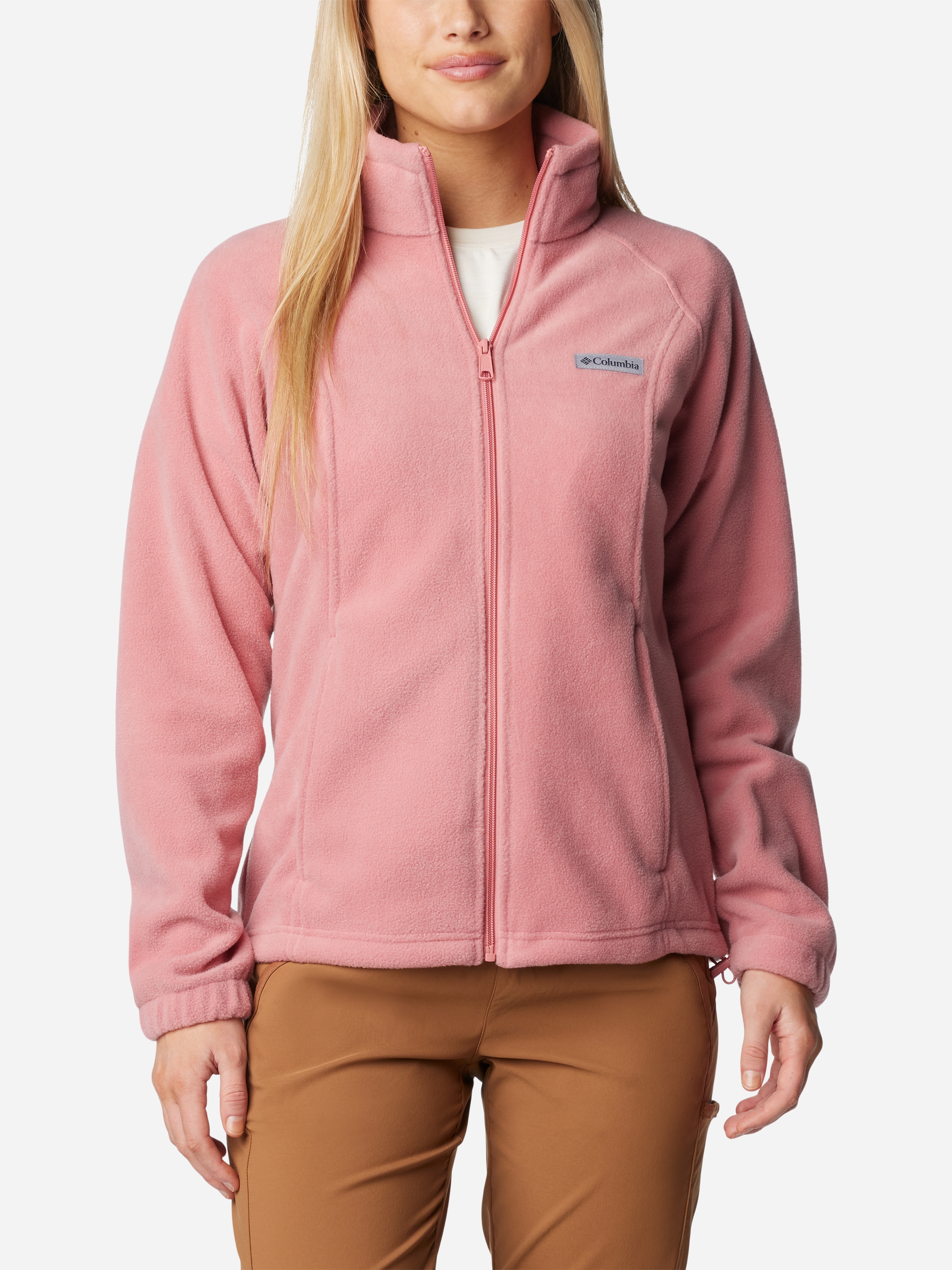 Акція на Толстовка на блискавці без капюшона жіноча Columbia Benton Springs Full Zip 1372111630 XS Рожева від Rozetka