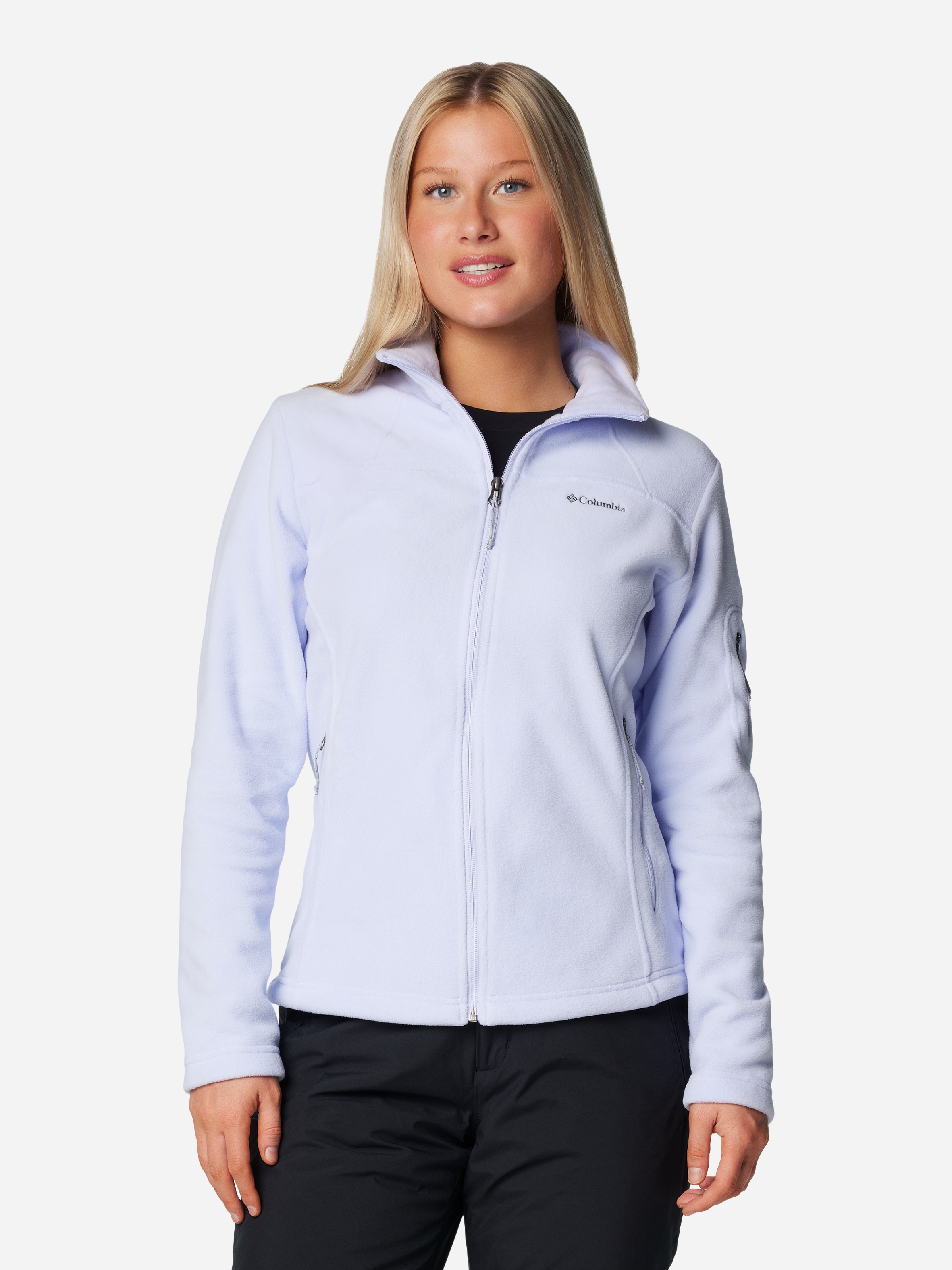 Акція на Толстовка на блискавці без капюшона жіноча Columbia Fast Trek II Jacket 1465351582 L Блакитна від Rozetka