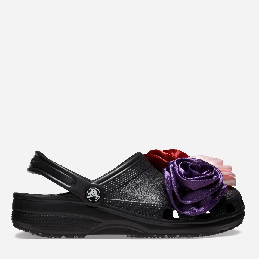 Акція на Жіночі крокси Crocs Classic Rosette Clog 210388-001 39-40 (M7/W9) 25 см Чорні від Rozetka