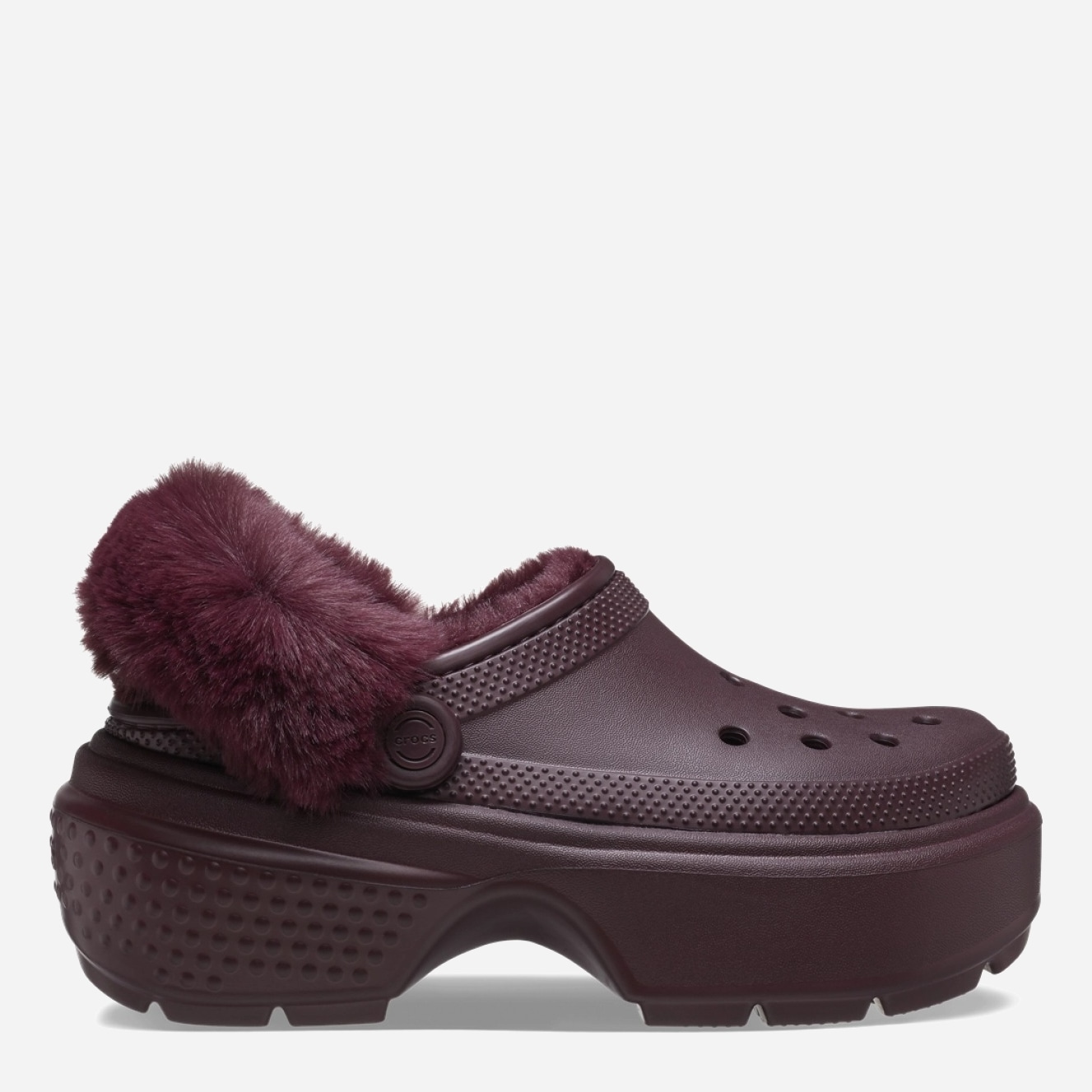 Акція на Жіночі крокси утеплені Crocs Stomp Lined Clog 208546-6WD 36-37 (M4/W6) 22 см Бордові від Rozetka