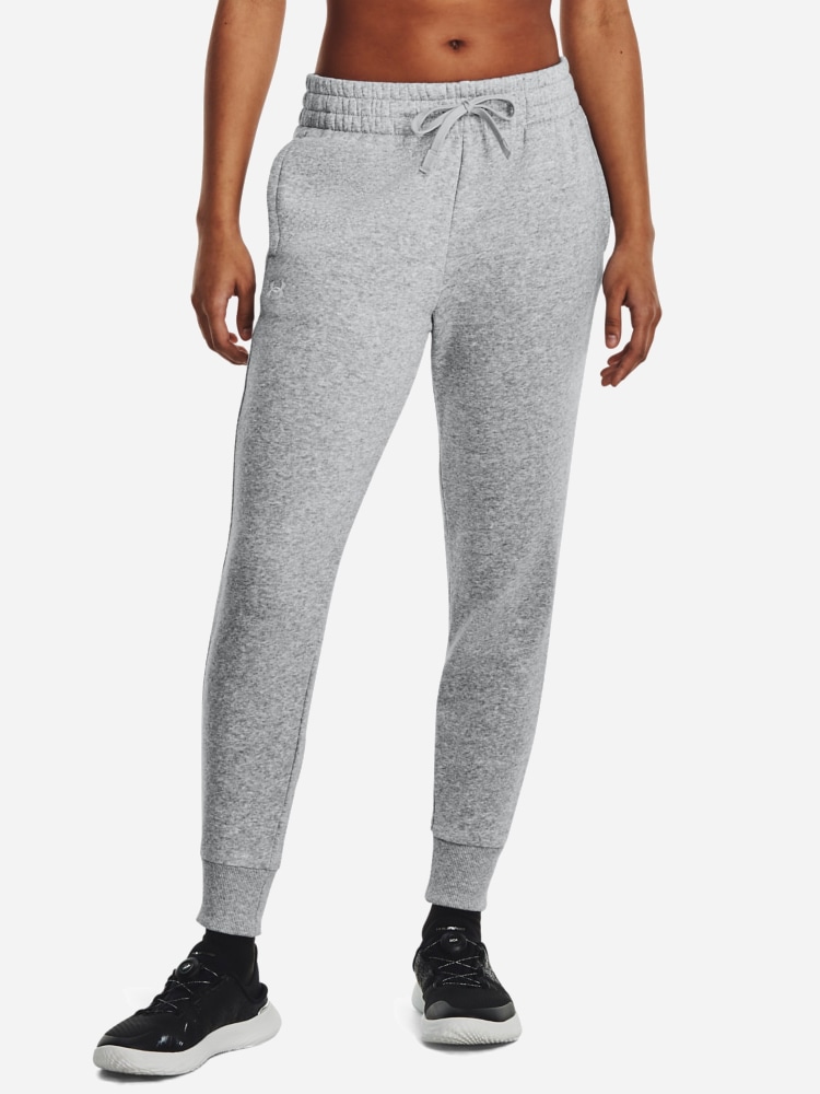 Акція на Спортивні штани на флісі жіночі Under Armour Ua Rival Fleece Jogger 1379438-012 XS Сірі від Rozetka