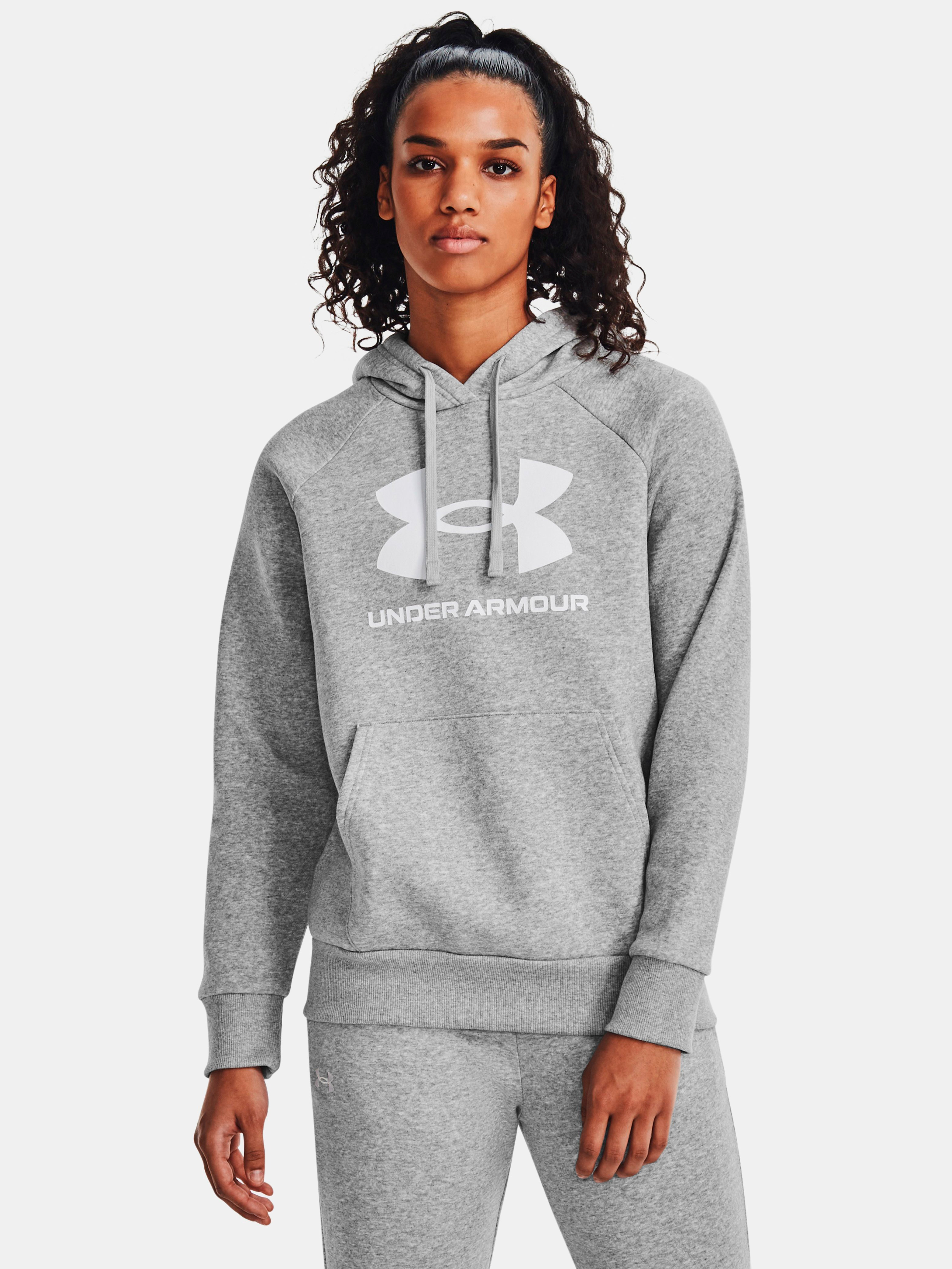 Акція на Худі тепле жіноче Under Armour Ua Rival Fleece Big Logo Hdy 1379501-012 M Сіре від Rozetka