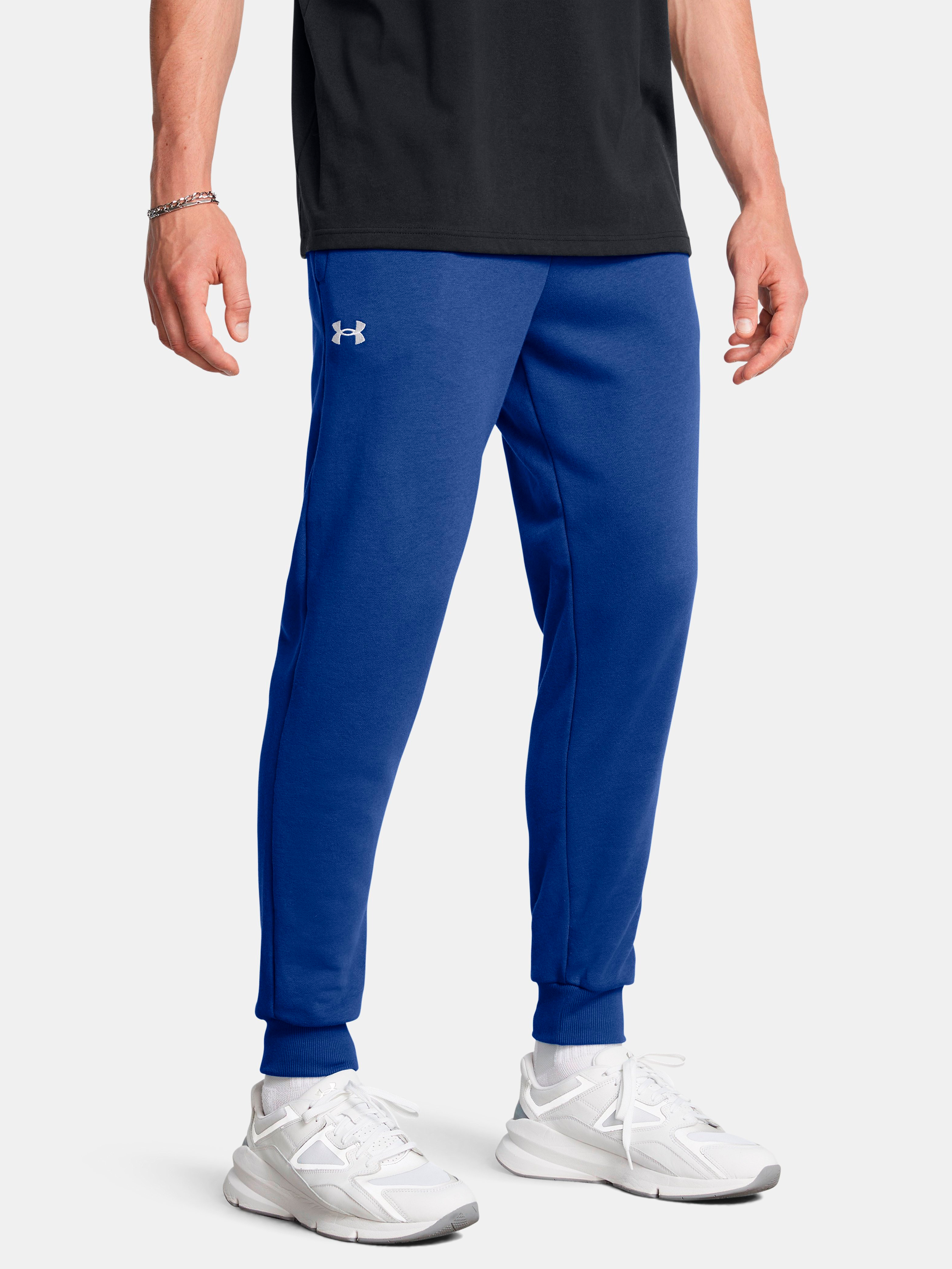 Акція на Спортивні штани утеплені чоловічі Under Armour Ua Rival Fleece Joggers 1379774-432 M Сині від Rozetka