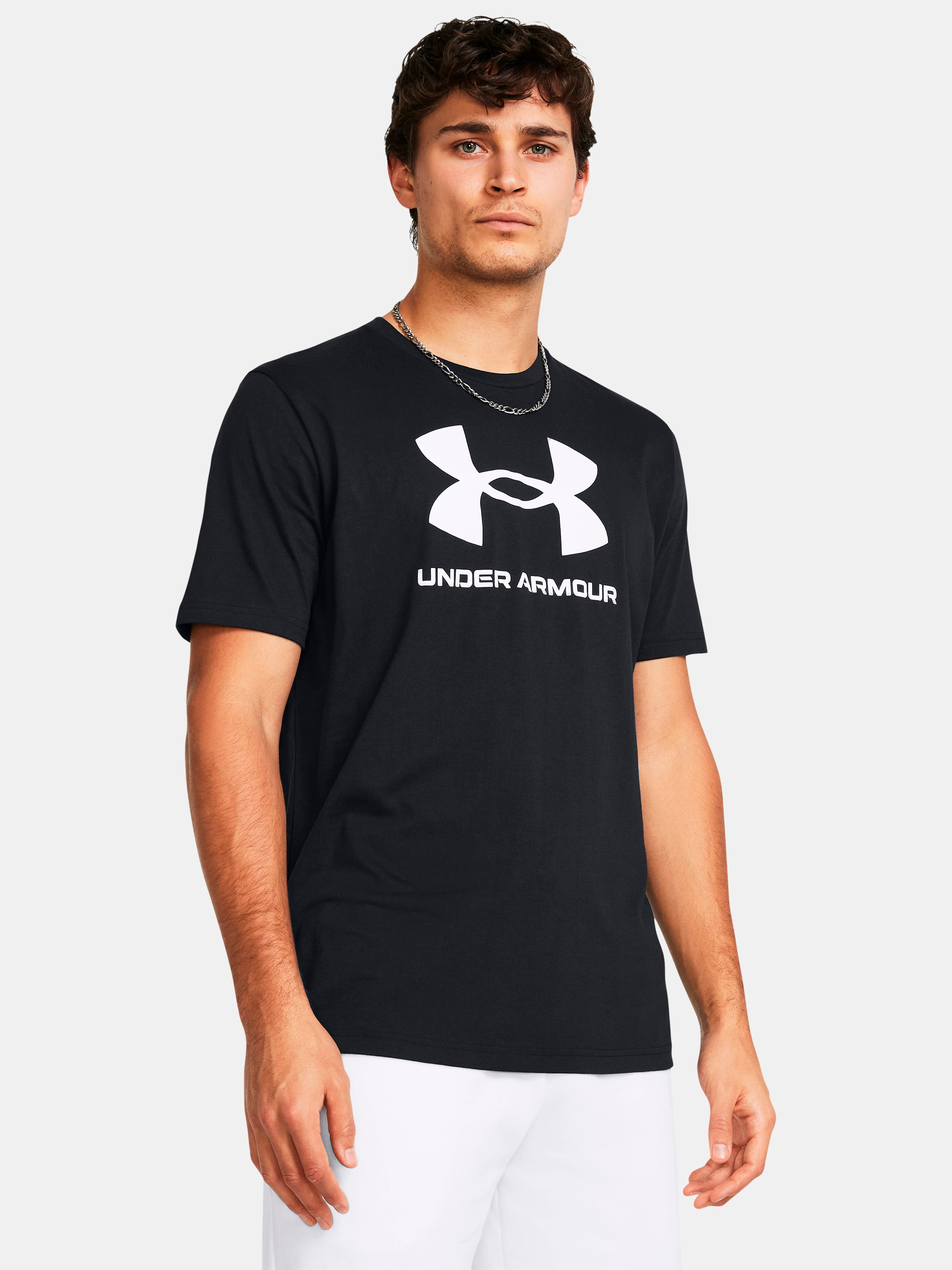 Акція на Футболка чоловіча Under Armour Ua Sportstyle Logo Update Ss 1382911-001 L Чорна від Rozetka