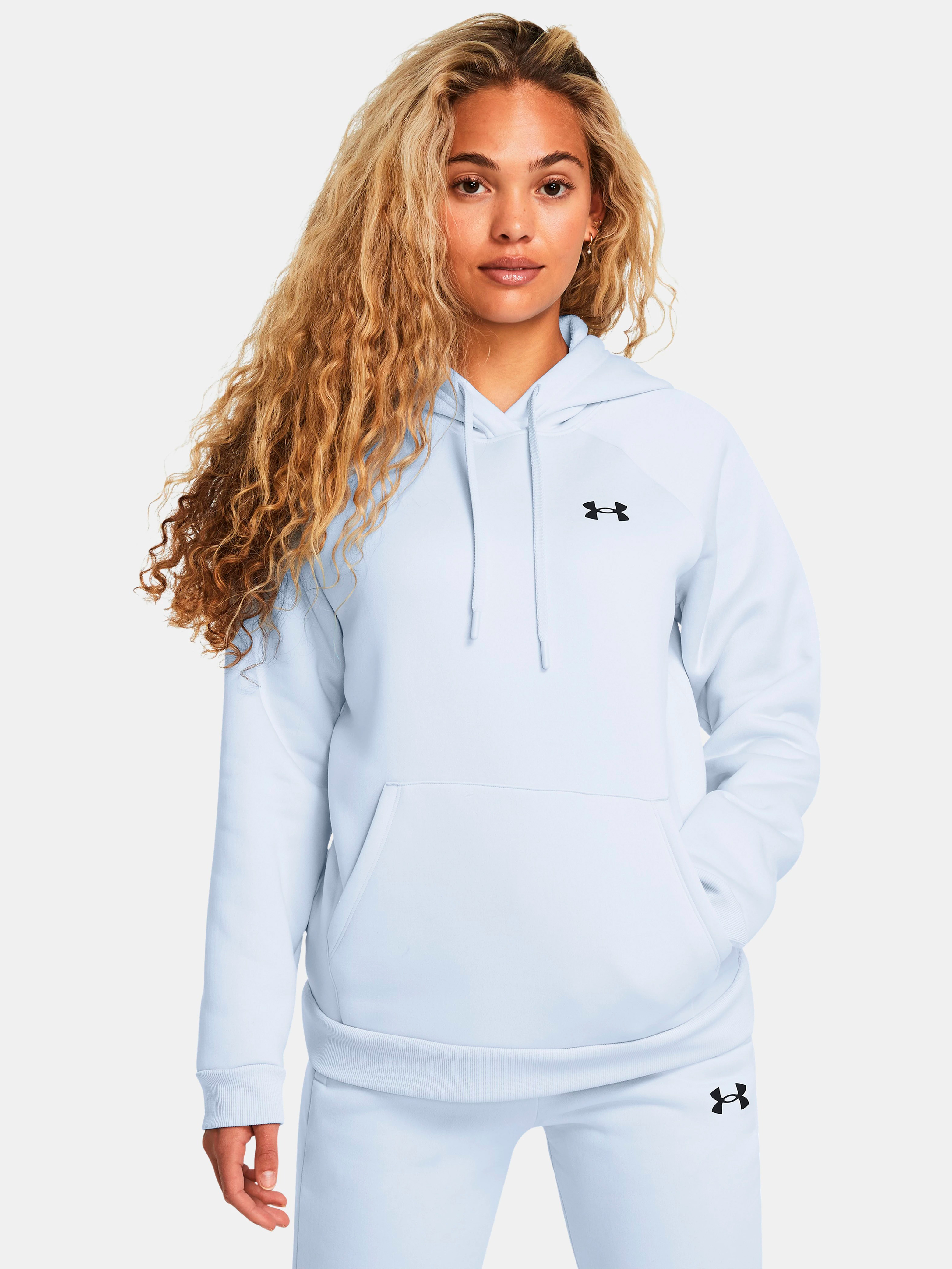 Акція на Худі тепле жіноче Under Armour Ua Armour Fleece Hoodie 1386507-464 M Синє від Rozetka