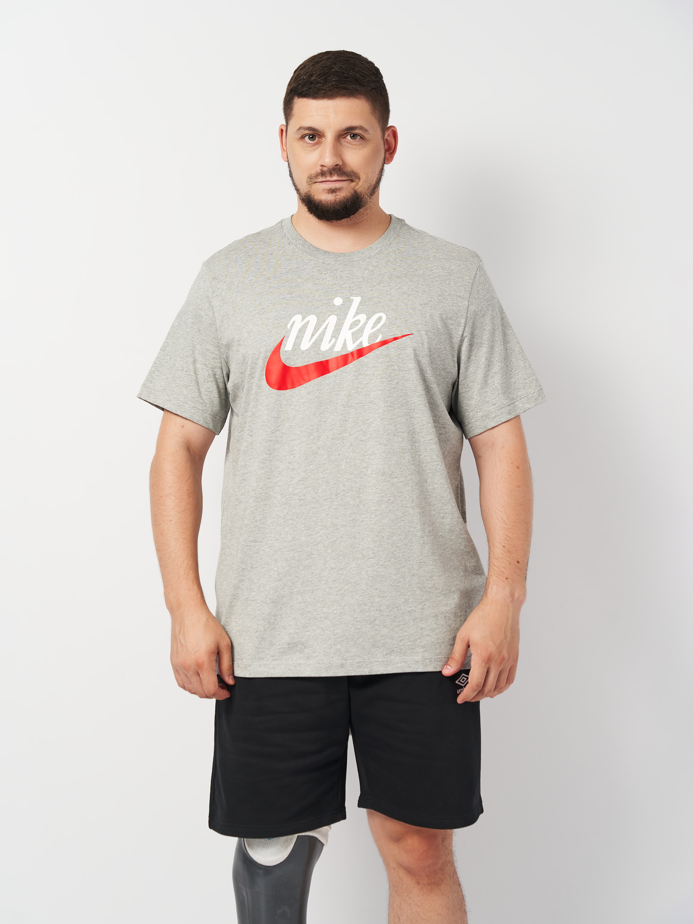 Акція на Футболка довга чоловіча Nike M Nsw Tee Futura 2 DZ3279-063 XL Сіра від Rozetka