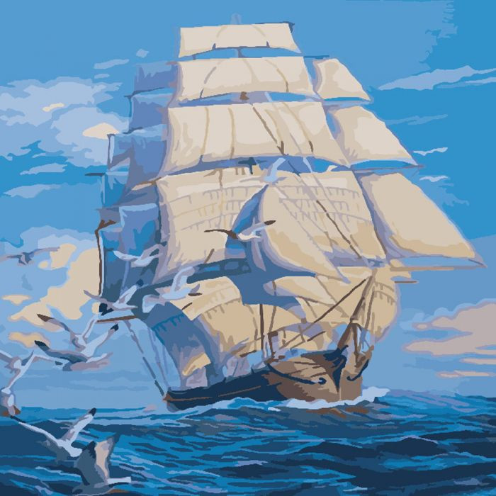 

Морской пейзаж "На всех парусах" 40*40 KHO2708