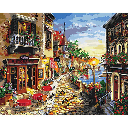 

Рисование по номерам "Уютная улочка" 40*50см Идейка (КНО2132)