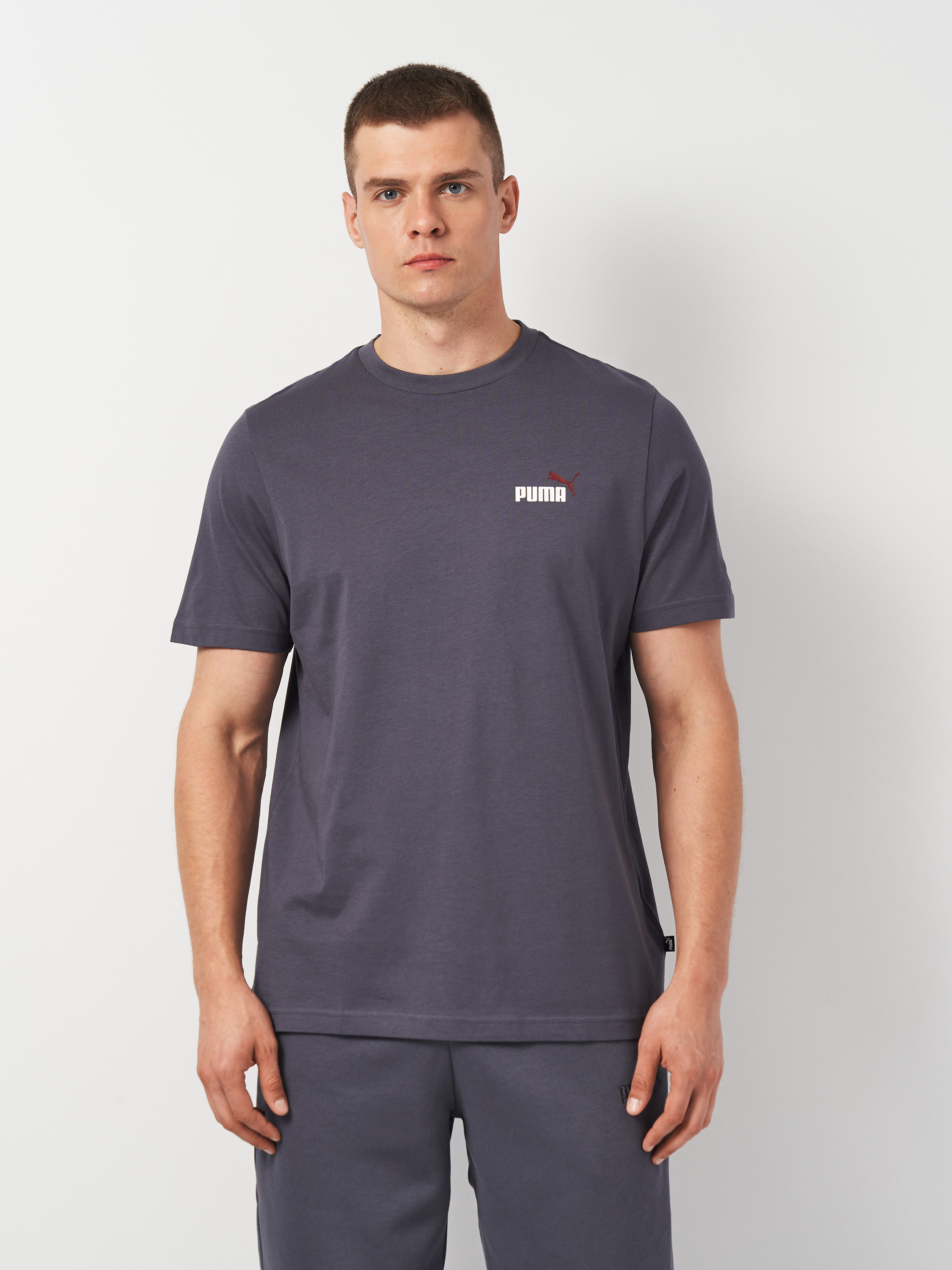 Акція на Футболка чоловіча Puma Ess+ 2 Col Small Logo Tee 67447069 L Сіра від Rozetka