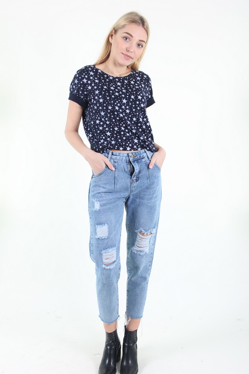 

Штаны женские Wear classic 9102 джинс (Синий XXL)