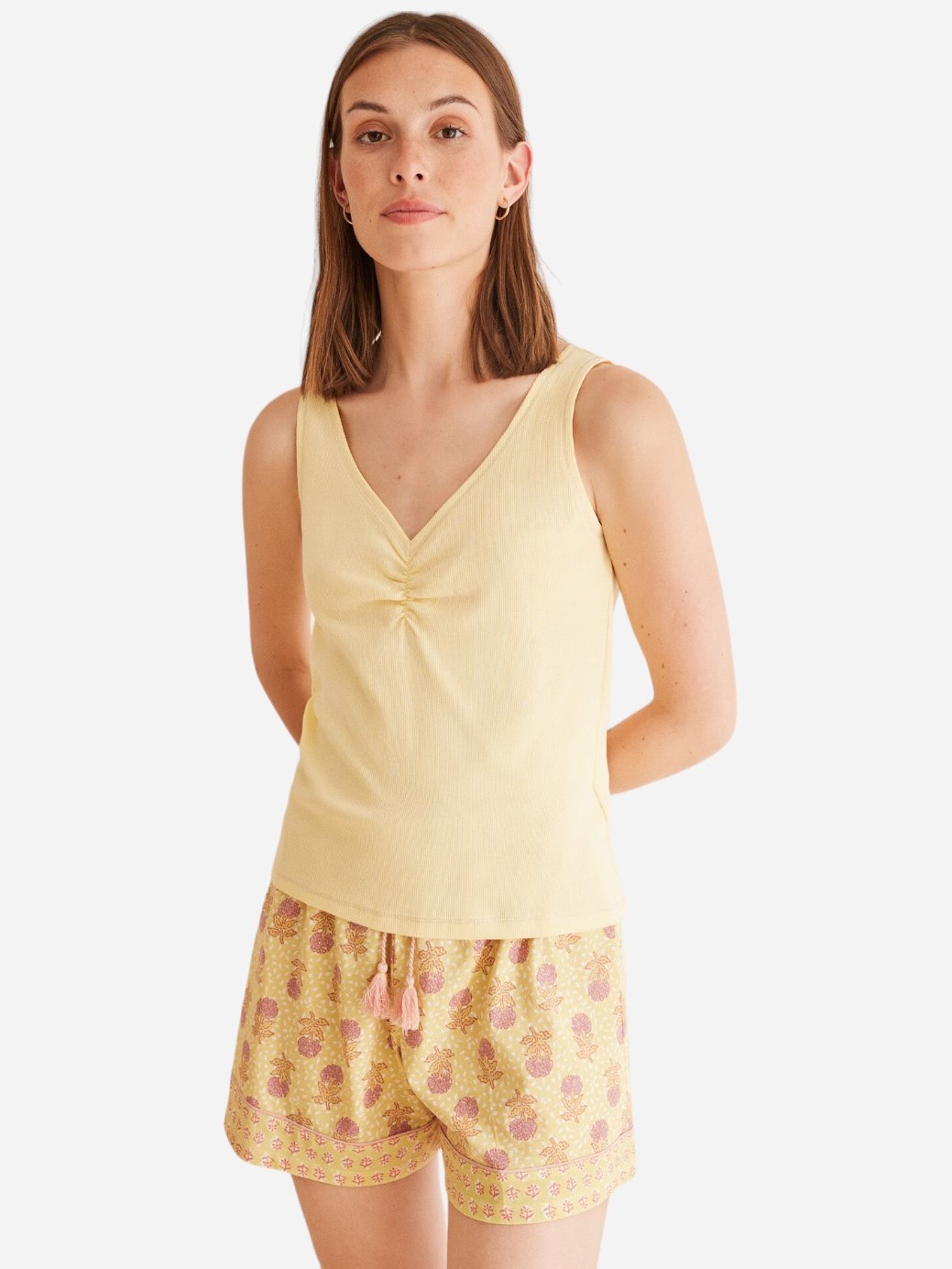 Акція на Піжама (майка + шорти) жіноча бавовняна Women'Secret DB YELLOW FLOWER PJ 3598045 S Жовта від Rozetka