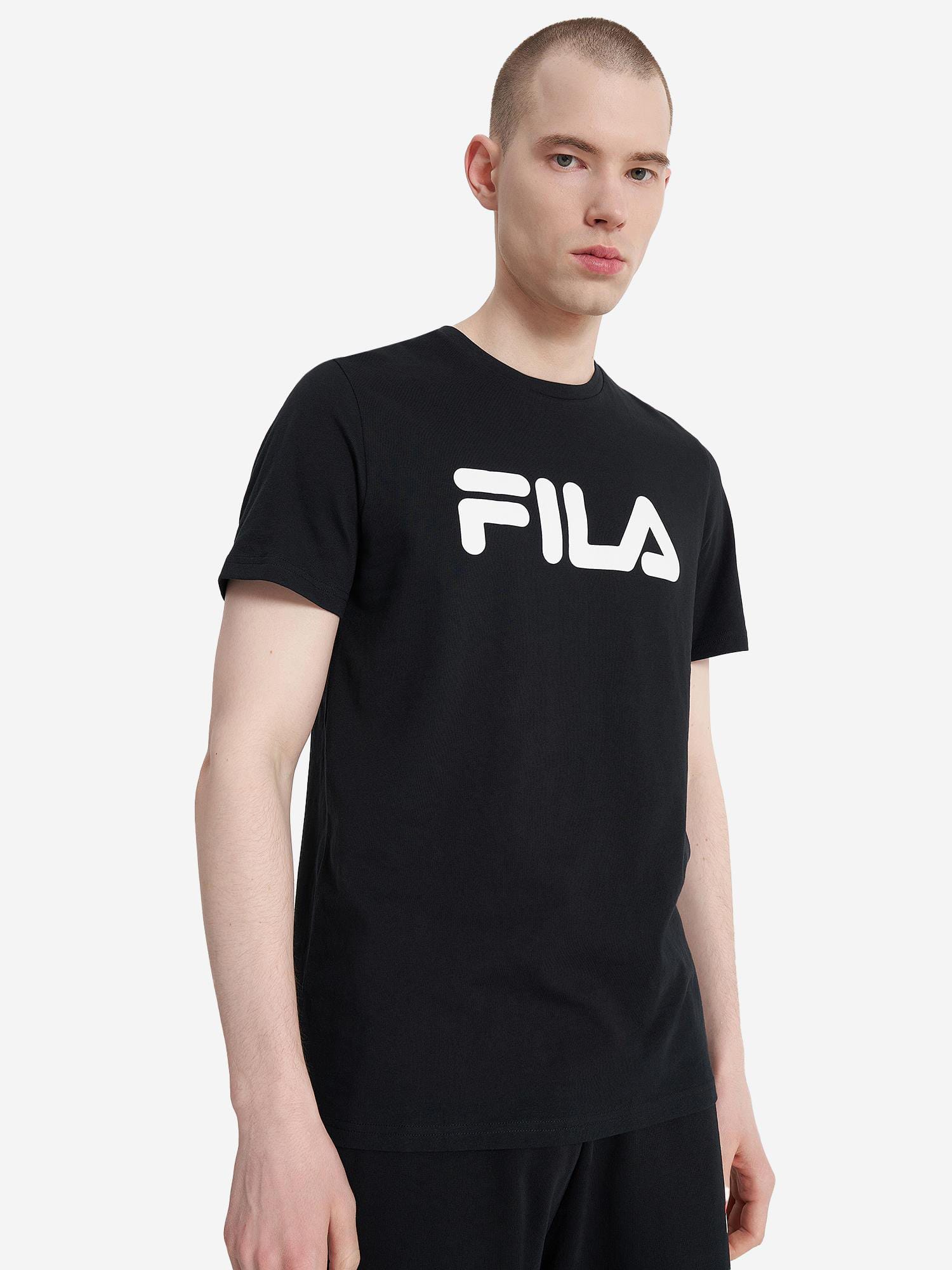 Акція на Футболка бавовняна чоловіча Fila Men's T-shirt 129392-99 50 Чорна від Rozetka