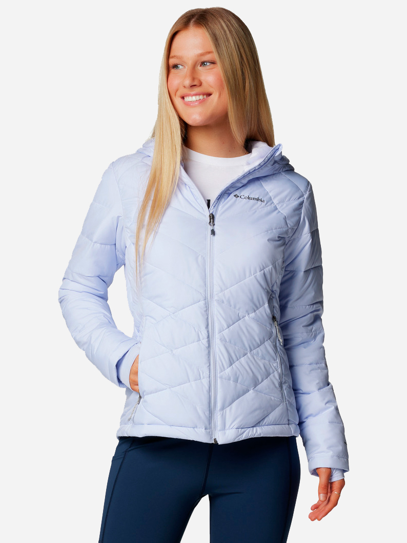 Акція на Куртка демісезонна з капюшоном жіноча Columbia Omni-Heat Heavenly Hooded Jacket 1738151-581 M Блакитна від Rozetka