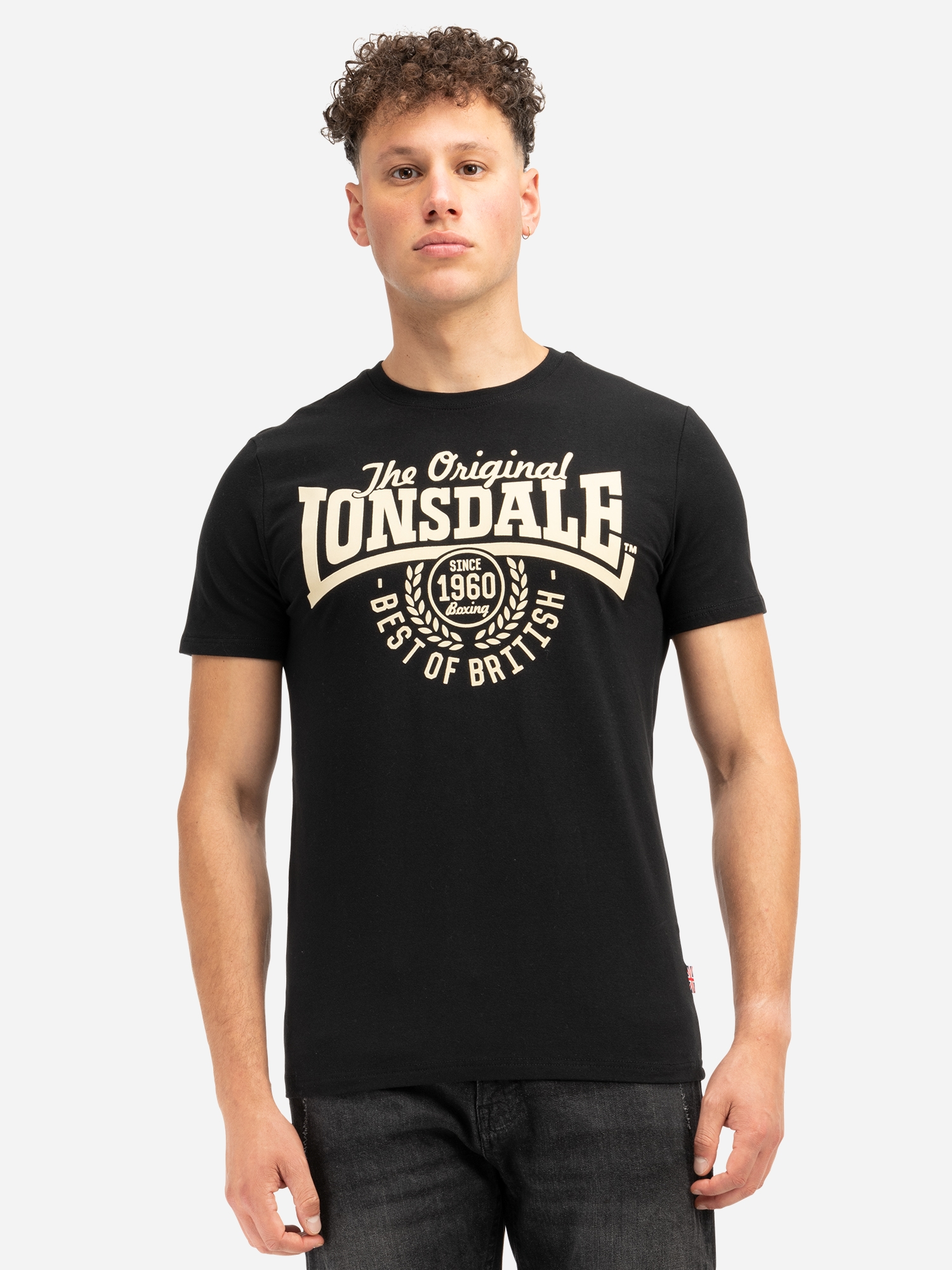 Акція на Футболка бавовняна довга чоловіча Lonsdale 114660-1000 XL Black від Rozetka