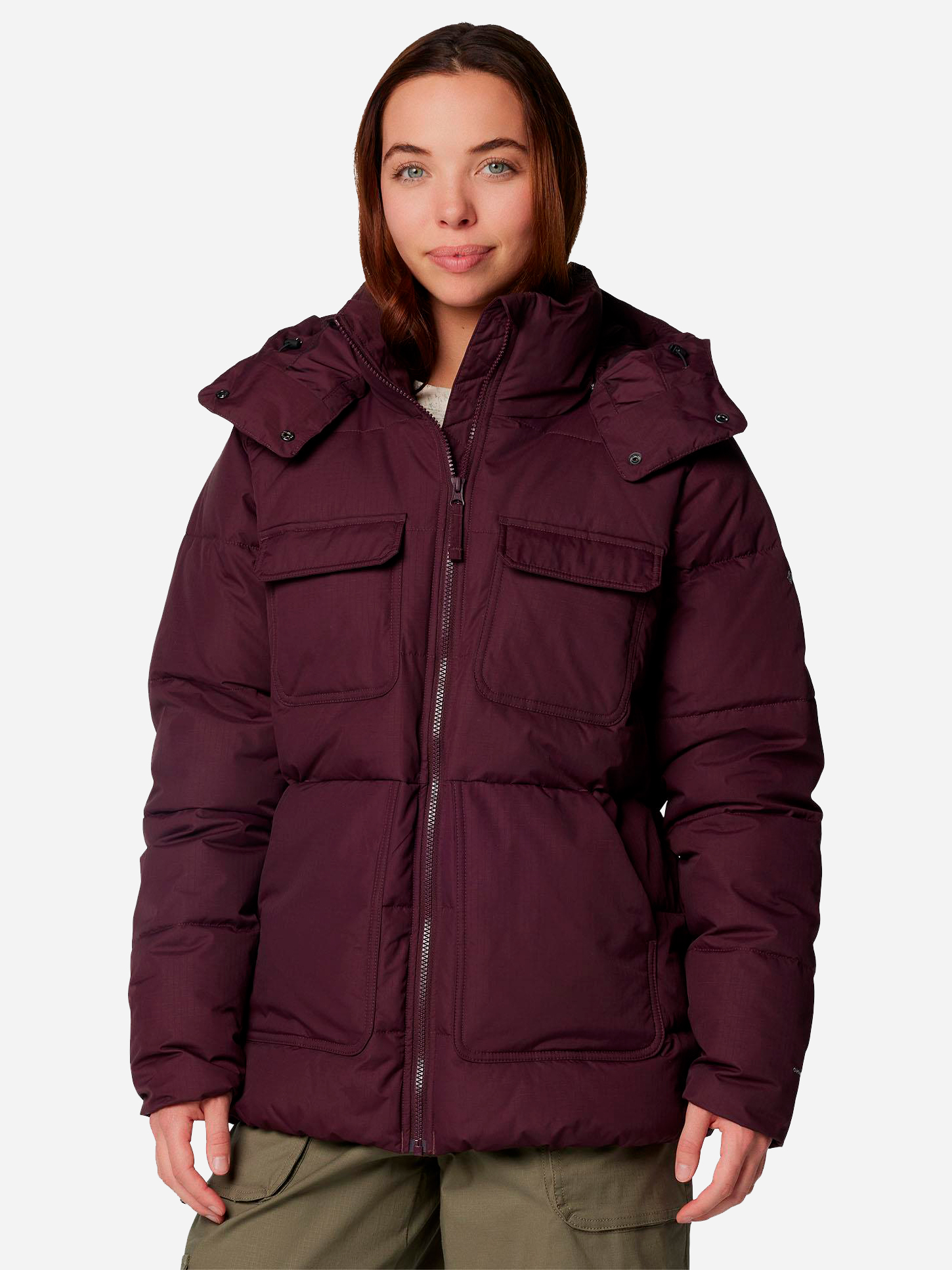 Акція на Куртка зимова жіноча Columbia Omni-Heat Longhorn Ridge Insulated Jacket 2085521-607 XL Темно-бордова від Rozetka