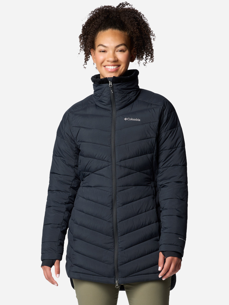 Акція на Куртка демісезонна подовжена жіноча Columbia Omni-Heat Joy Peak II Novelty Jacket 2089051-010 L Чорна від Rozetka