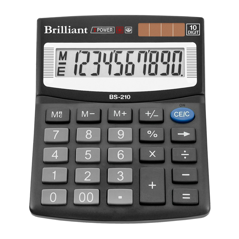 

Калькулятор Brilliant 10-разрядный 100х124х33 мм Черный (BS-210)