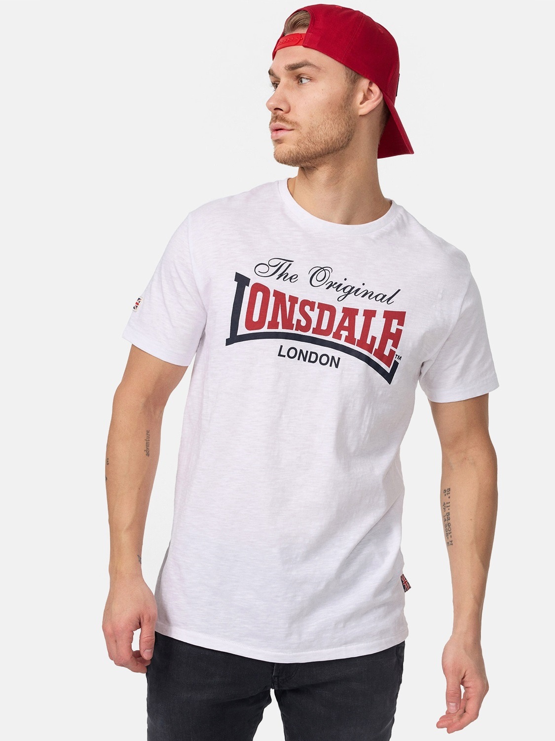 Акція на Футболка бавовняна довга чоловіча Lonsdale Aldingham 117019-7000 3XL Біла від Rozetka