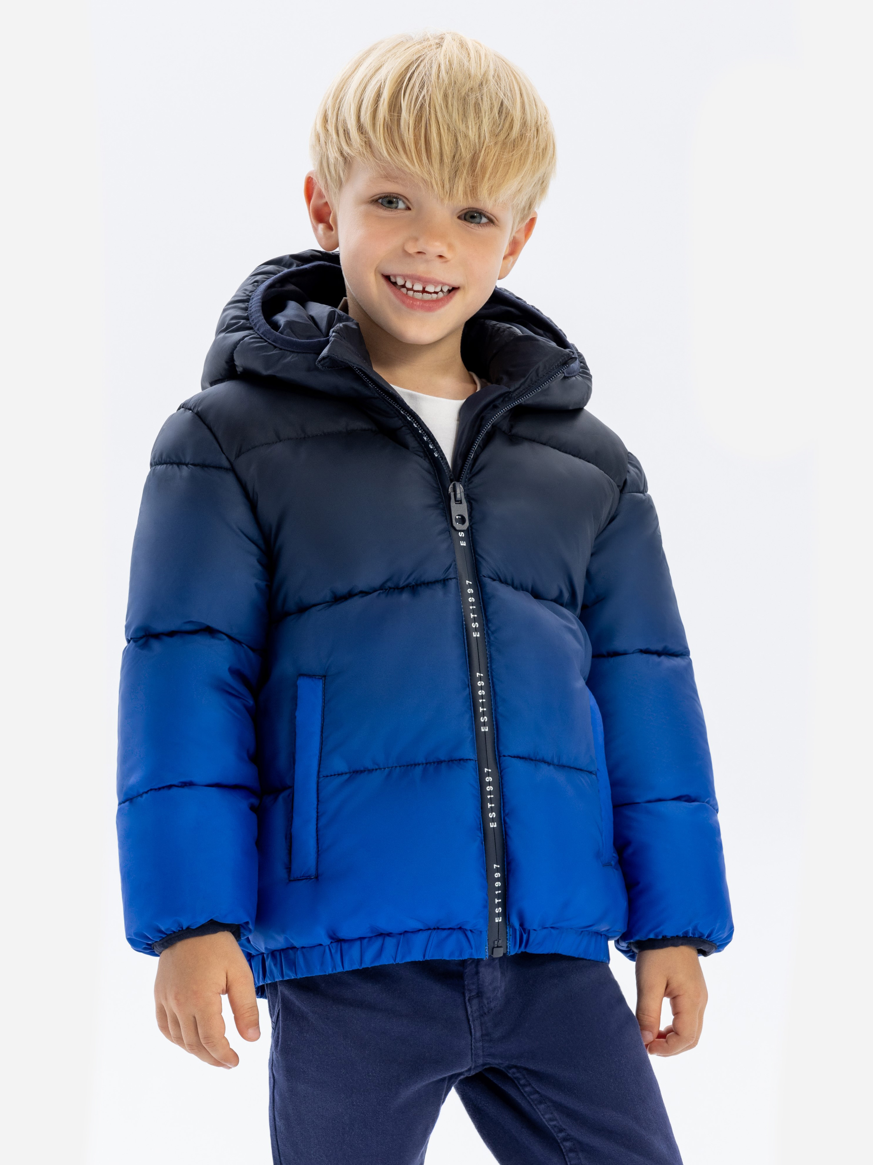 Акція на Дитяча демісезонна стьобана куртка для хлопчика Minoti 19coat5 41069KID 80-86 см Синя від Rozetka