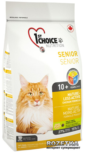 

Сухой корм для пожилых котов 1st Choice Senior со вкусом курицы 2.72 кг