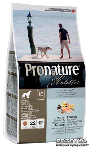 

Сухой корм для взрослых собак Pronature Holistic Adult со вкусом атлантического лосося и коричневого риса 13.6 кг