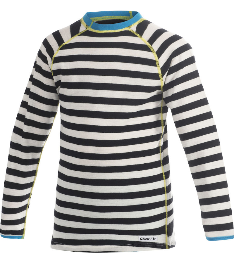 

Детская футболка с длинными рукавами Craft Warm Wool CN Junior 1901659-158/164-9900 Black/White/Flame