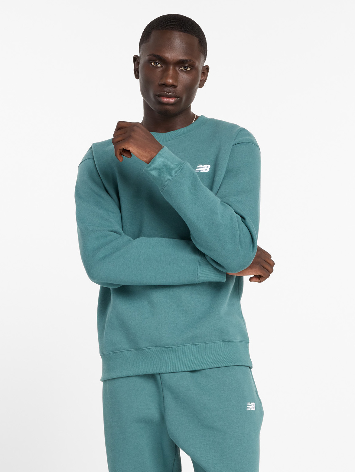 Акція на Світшот оверсайз на флісі чоловічий New Balance Sport Essentials Fleece MT41510NUS XXL Світло-зелений від Rozetka